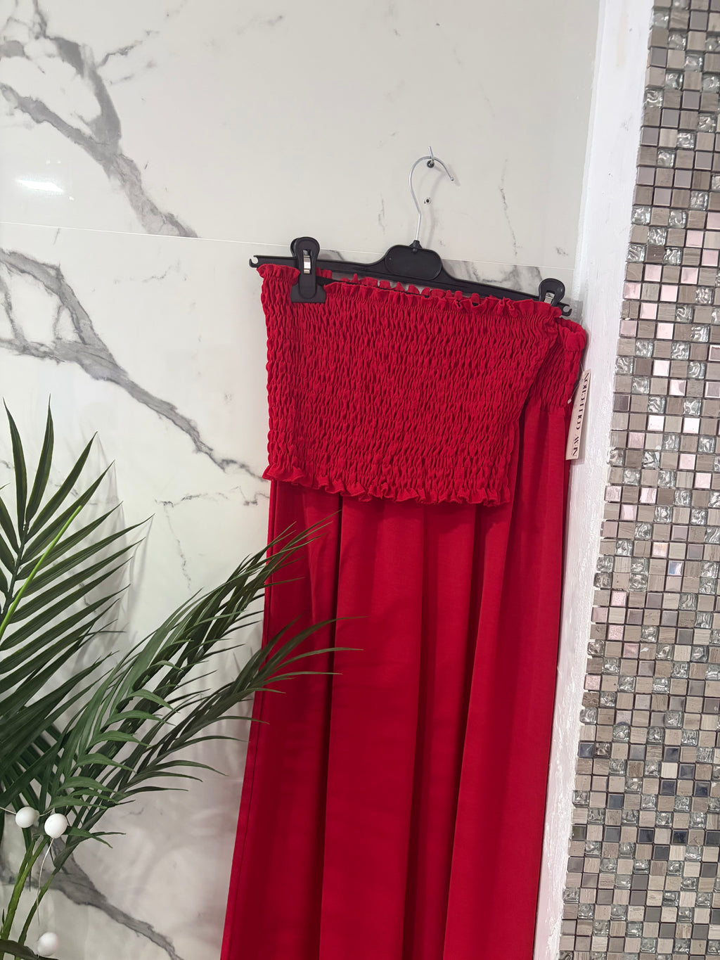 CONJUNTO DE GASA LISO, DOS PIEZAS BANANA